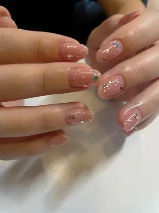ネイル 大人ワンホン キラキラ/Ayanoのネイルデザイン