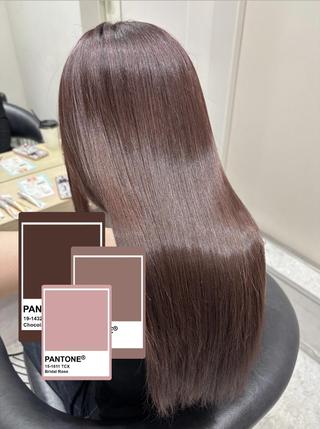 カラー ロング うるツヤ♡顔周り Satsuki୨୧のヘアスタイル