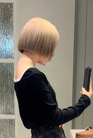 ショート カラー ブリーチなし/カラー 専門店ASOBIのヘアスタイル