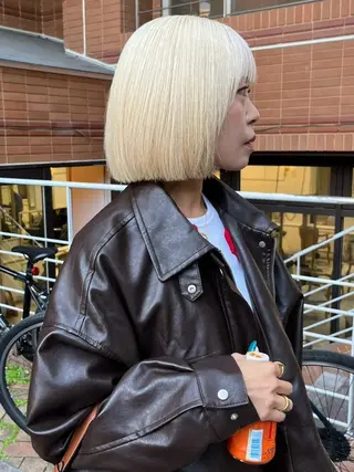 ショート カラー ヘアアレンジ ブリーチ矯正髪質改善 ✨オオエタクミのヘアスタイル