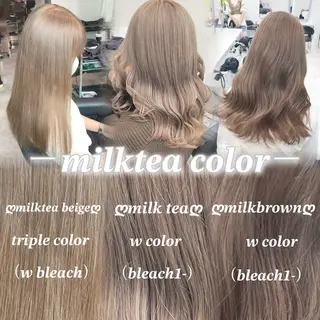 ロング カラー NAMI🤎ブラウン &ミルクティー🤍のヘアスタイル