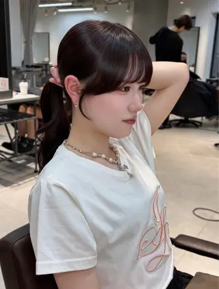 カラー ヘアアレンジ 似合わせ顔まわり カット💛森尾真由美のヘアスタイル