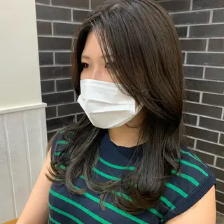 セミロング カラー パーマ ヘアアレンジ メンズ キッズ ネイル マツエク・マツパ 骨格補正カット/ レイヤー🌿JUNのヘアスタイル