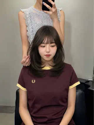 セミロング 🎀 レイヤーカット カラー / 錦糸町のヘアスタイル