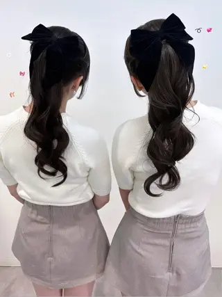 ロング ヘアアレンジ 無料カットモデル💞 ピンク💞みどりのヘアスタイル