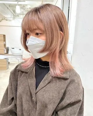 ミディアム カラー 髪質改善 縮毛矯正/ レイヤー/銀座/本木のヘアスタイル