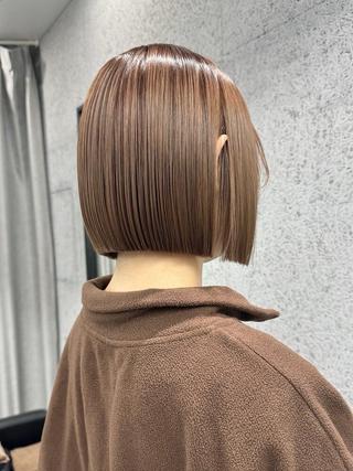 ショート カラー ヘアアレンジ ボブ指名1位/パツッ とボブ/似合わせのヘアスタイル