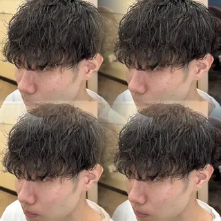 ミディアム メンズ 焼津メンズパーマ特化 大石雄生のヘアスタイル