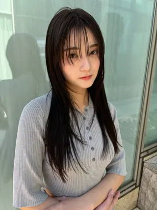 ロング カラー yumeka🩶ボブ 暖色/透け感カラーのヘアスタイル