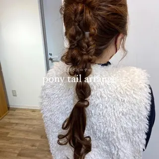 ロング ヘアアレンジ mai 🎀 /  暖色カラー♡のヘアスタイル