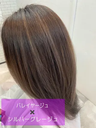 ミディアム カラー ウルフカット レイヤーカット上柿のヘアスタイル