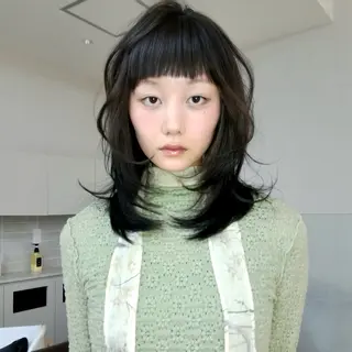 セミロング カラー みずき/銀座 レイヤーカットのヘアスタイル