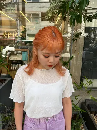セミロング ヘアアレンジ 韓国好き🇰🇷 美容師MIKUのヘアスタイル