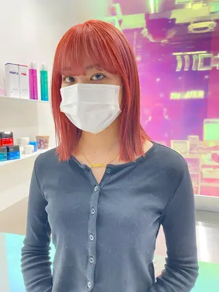 ミディアム カラー パーマ ヘアアレンジ メンズ キッズ ネイル マツエク・マツパ アイブロウ KANAMI 🌏のヘアスタイル