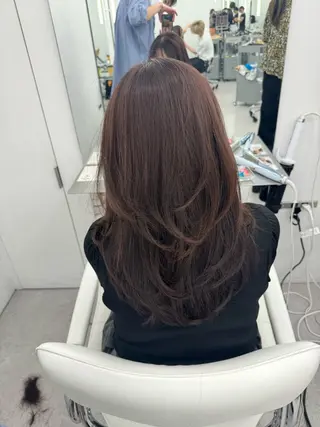 ミディアム カラー 顔まわりの神様✨ 透明感カラー藤嶋秀幸のヘアスタイル