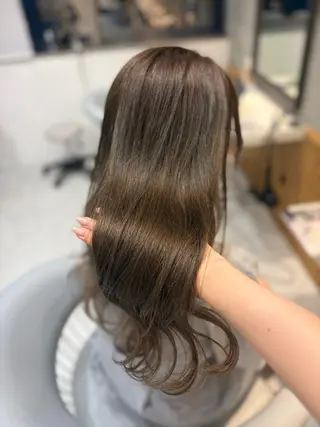 ロング ボブ縮毛/レイヤー 赤み消し/はるかのヘアスタイル