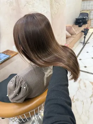 ロング カラー ヘアアレンジ みっちー/縮毛矯正/ 艶カラーのヘアスタイル