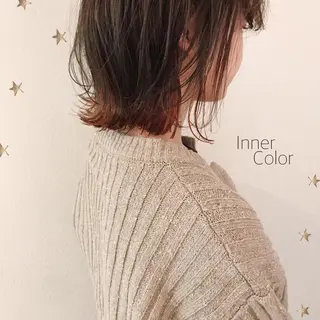 ミディアム カラー 市川 千夏のヘアスタイル