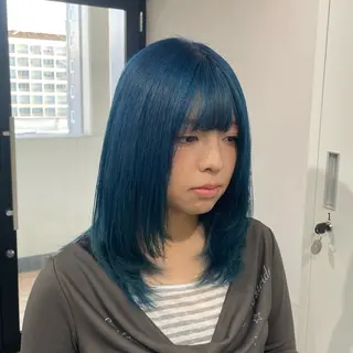 セミロング カラー モテ髪/透明感カラー 🩵REINA🩵のヘアスタイル