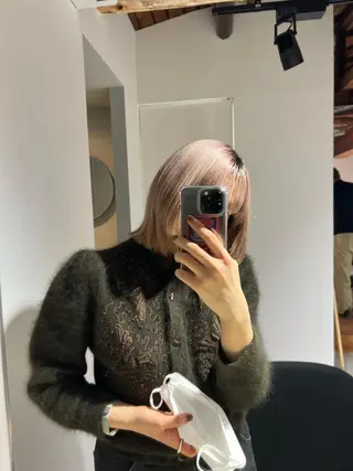 ミディアム io濱川 遥のヘアスタイル