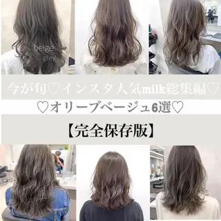 ミディアム カラー 柔らかbeige モトキのヘアスタイル