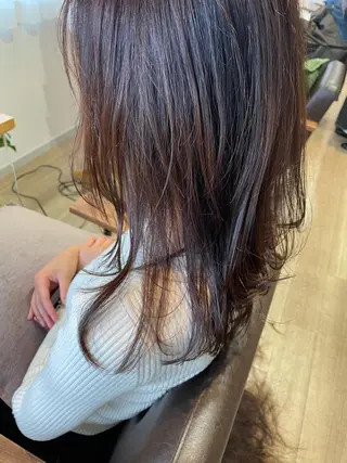 セミロング カラー ヘアアレンジ なつき/艶ピンク/ girly hairのヘアスタイル