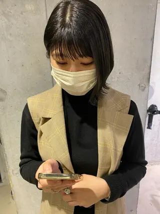 ミディアム カラー 外国人対応 佐久間のヘアスタイル
