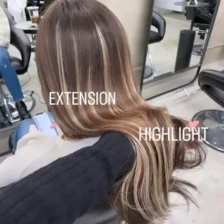 ロング カラー エクステ🩵ブリーチ 韓国ヘア🩵KAEのヘアスタイル