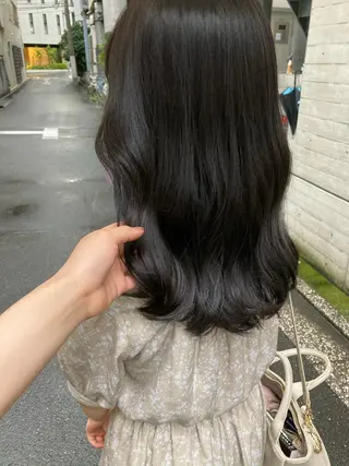 セミロング ✨色持ちの良い艶 カラー✨蟹江真世のヘアスタイル