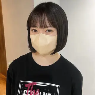 ミディアム カラー akane/ボブ /ブラウンベージュのヘアスタイル