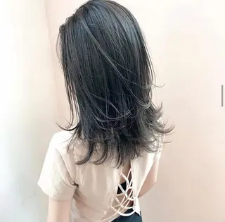 セミロング カラー HATSUMEI ゆうまのヘアスタイル