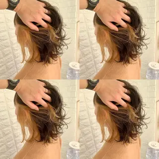 ミディアム カラー ハイトーン/ブリーチ 山崎 悠次のヘアスタイル