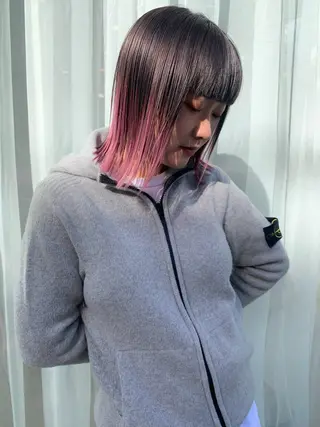 ミディアム オカモト ハルカのヘアスタイル