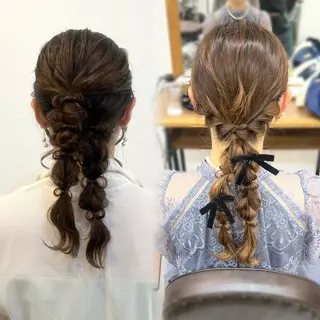 ヘアアレンジ 博多⌇お呼ばれヘア⌇ 透明感カラー⌇菅泉美のヘアスタイル