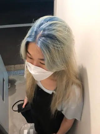 ロング カラー wカラー 指名No1かけるのヘアスタイル
