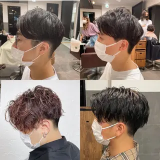 ミディアム カラー パーマ ヘアアレンジ メンズ 新宿御苑前/ボブ 髪質改善Ryuseiのヘアスタイル