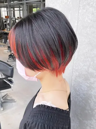 ショート カラー パーマ ヘアアレンジ ITbyALBUM 八王子店のヘアスタイル