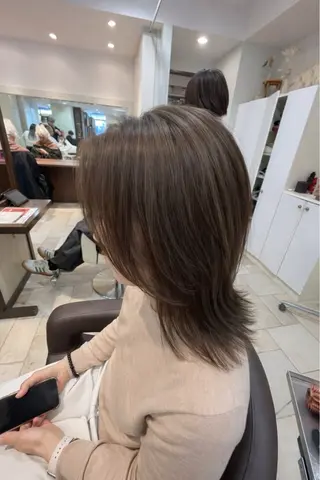 セミロング カラー 大人透明感艶カラー 寺田稜のヘアスタイル