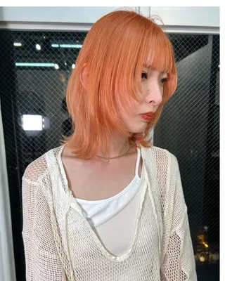 ミディアム カラー ヘアアレンジ lani ブリーチ /ダブルカラーのヘアスタイル