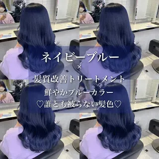 ロング カラー ラベンダー💜 グレージュ🩶のヘアスタイル