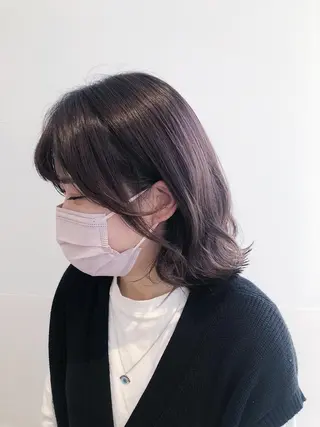 ミディアム カラー 髪質改善/顔まわり 石原のヘアスタイル