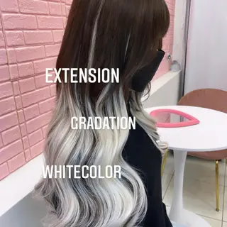 ロング カラー エクステ🩵ブリーチ 韓国ヘア🩵KAEのヘアスタイル