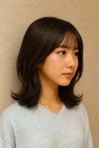 ミディアム 松田 響のヘアスタイル