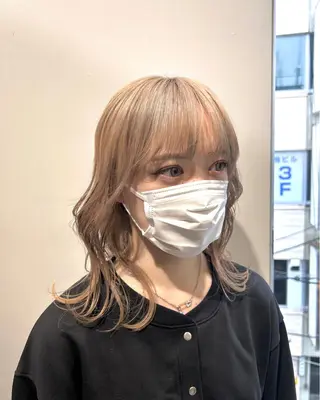 ミディアム カラー 韓国ヘア×レイヤー カット/上田丈也のヘアスタイル