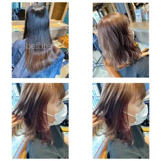 カラー 🩵盛れる顔周り/ 艶カラーemi🩵のヘアスタイル
