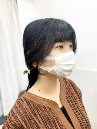 ミディアム カラー パーマ ヘアアレンジ メンズ キッズ ネイル マツエク・マツパ アイブロウ 似合せレイヤー/ 柔らか透明感カラーのヘアスタイル