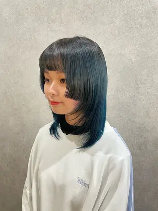 セミロング カラー ERINA🐸垢抜け ミディアム/レイヤーのヘアスタイル