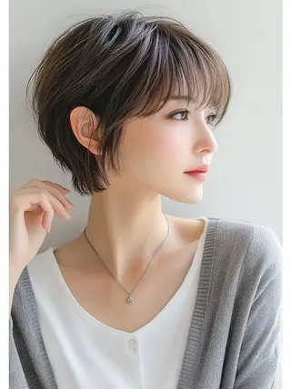 ショート カラー レイヤー× 顔まわり/MIUのヘアスタイル