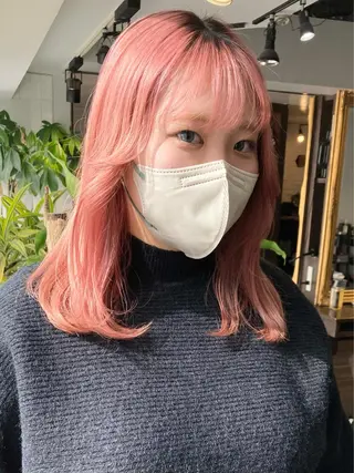 セミロング カラー ヘアアレンジ レイヤーカット×髪質 改善🇰🇷シオリのヘアスタイル