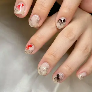 ショート カラー パーマ ヘアアレンジ メンズ キッズ ネイル マツエク・マツパ el. by Aoのネイルデザイン